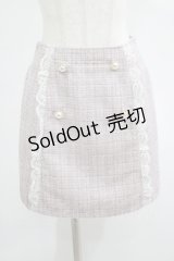 Ank Rouge / レースツイードスカート M ピンク H-25-07-26-022-CA-SK-NS-ZH