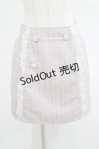 Ank Rouge / レースツイードスカート M ピンク H-25-07-26-022-CA-SK-NS-ZH