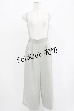 画像1: axes femme / 刺繍入サス付パンツ M グリーン H-25-07-26-023-AX-SK-NS-ZH
