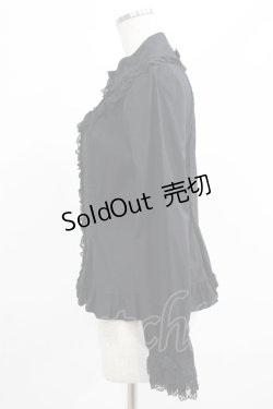 画像2: Angelic Pretty / くるりんリボンブローチジャボブラウス Free ブラック H-25-07-26-027-AP-BL-NS-ZH