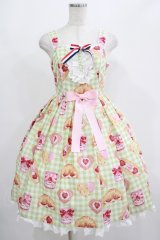 Angelic Pretty / いちごBread Bakeryジャンパースカート Free ミント H-25-07-27-001-AP-OP-NS-ZH
