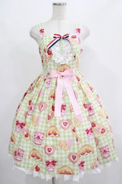 画像1: Angelic Pretty / いちごBread Bakeryジャンパースカート Free ミント H-25-07-27-001-AP-OP-NS-ZH