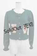 axes femme kawaii / フラッフィベアニットカーデ M グリーン H-25-07-27-032-AX-TO-NS-ZH
