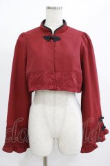 axes femme kawaii / チャイナ釦ボレロ M ワイン H-25-07-27-034-AX-TO-NS-ZH