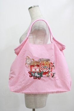 画像1: m petit by misako / ジャム刺繍ショッピングバッグ  ピンク H-25-07-27-038-LO-BG-NS-ZH