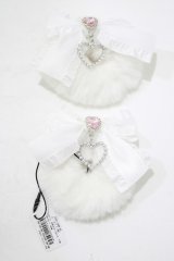 Ank Rouge / ハートビジューリボンファーシュシュ  オフ/ピンク H-25-07-27-048-CA-ZA-NS-ZH