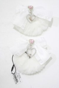 Ank Rouge / ハートビジューリボンファーシュシュ  オフ/ピンク H-25-07-27-048-CA-ZA-NS-ZH