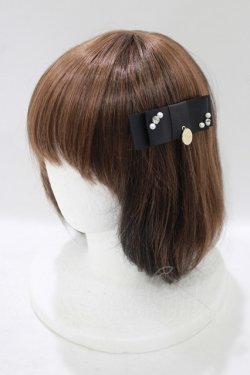 画像1: Maison de FLEUR / グログランリボンクリップ  ブラック H-25-07-27-052-LO-AC-NS-ZH