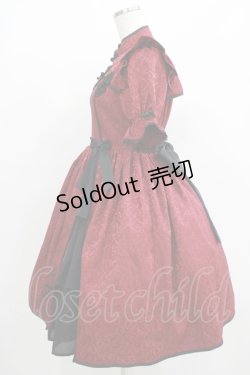 画像2: axes femme kawaii / 牡丹刺繍チャイナワンピース M ワイン H-25-07-27-005-AX-OP-NS-ZH