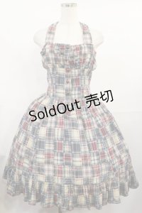 EXCENTRIQUE / チェックコルセットジャンパースカート Free ブルー H-25-07-27-1001-EL-OP-NS-ZH
