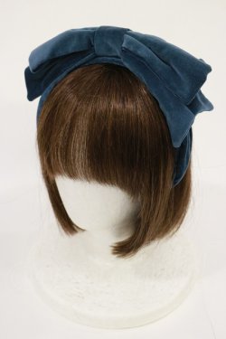 画像1: Juliette et Justine / 別珍リボンカチューシャ  ブルー H-25-07-27-1038-CL-AC-NS-ZH