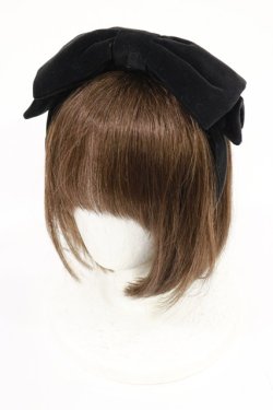 画像1: Juliette et Justine / 別珍リボンカチューシャ  ブラック H-25-07-27-1042-CL-AC-NS-ZH