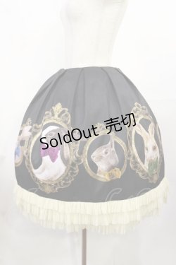 画像2: Juliette et Justine / Jupe de le Cardre du Chat 2 うさぎ柄/黒 H-25-07-27-1018-CL-SK-NS-ZH