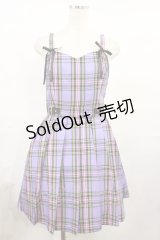 Jamie エーエヌケー / リボンプリーツキャミワンピース M パープル H-25-07-27-1021-LO-OP-NS-ZH