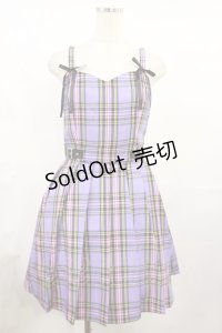 Jamie エーエヌケー / リボンプリーツキャミワンピース M パープル H-25-07-27-1021-LO-OP-NS-ZH