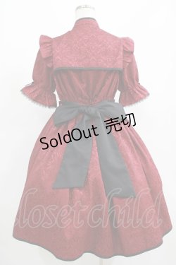 画像3: axes femme kawaii / 牡丹刺繍チャイナワンピース M ワイン H-25-07-27-005-AX-OP-NS-ZH