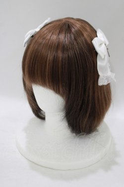 画像1: DearMyLove / 十字架レースフリルツインリボンクリップ  オフ H-25-07-27-078-EL-AC-NS-ZH