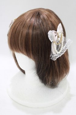 画像1: Rojita / レースレイヤードパールチェーンヘアクリップSet  オフ H-25-07-27-081-LO-AC-NS-ZH
