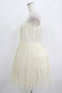 画像2: axes femme / ニット×チュールワンピース M 生成り H-25-07-27-011-AX-OP-NS-ZH