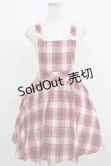 E hyphen world gallery / チェックエプロンスカート Free レッド H-25-07-27-012-LO-SK-NS-ZH
