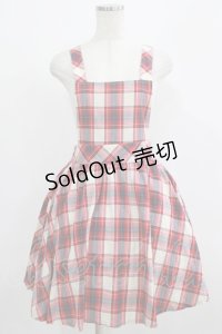 E hyphen world gallery / チェックエプロンスカート Free レッド H-25-07-27-012-LO-SK-NS-ZH