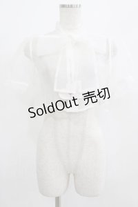 Ank Rouge / リボンショートブラウス M オフ H-25-07-27-022-CA-BL-NS-ZH