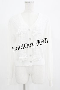 Ank Rouge / ドーリーリボンニットカーデ M オフ H-25-07-27-025-CA-TO-NS-ZH