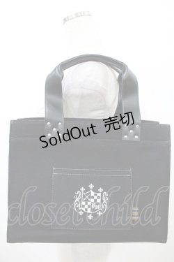 画像1: PEACE NOW / エンブレムプリントフェルトバッグ  黒 H-25-07-28-001-PU-BG-KB-ZH