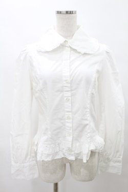 画像1: PEACE NOW / フリルブラウス M 白 H-25-07-28-031-PU-BL-KB-ZH