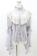 Ozz oneste / Rosy crown姫袖ブラウス  グレー H-25-07-28-033-OO-BL-KB-ZH