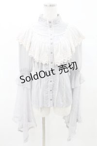 Ozz oneste / Rosy crown姫袖ブラウス  グレー H-25-07-28-033-OO-BL-KB-ZH