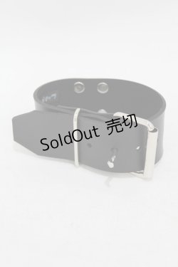 画像2: ニュリカデリック / リングプレートレザーアンクレット  ブラック H-25-07-28-1010-PU-AC-KB-ZY