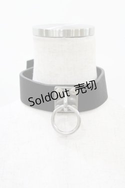 画像1: ニュリカデリック / リングプレートレザーチョーカー  ブラック H-25-07-28-1023-PU-AC-KB-ZH