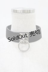 ニュリカデリック / リングプレートレザーチョーカー  ブラック H-25-07-28-1025-PU-AC-KB-ZH