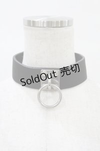 ニュリカデリック / リングプレートレザーチョーカー  ブラック H-25-07-28-1025-PU-AC-KB-ZH