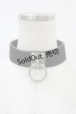 画像1: ニュリカデリック / リングプレートレザーチョーカー  ブラック H-25-07-28-1025-PU-AC-KB-ZH