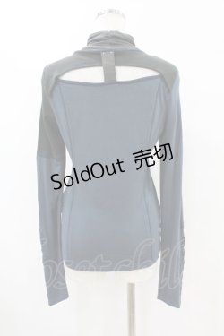 画像2: Ozz Croce / 異素材切替刺繍カットソー  ブルー H-25-07-28-1038-OO-TO-KB-ZH