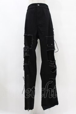 画像1: PUNK RAVE / DERANGED WORLD TROUSERS 5XL ブラック H-25-07-28-1039-PU-PA-KB-ZH