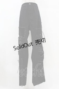画像1: PUNK RAVE / DERANGED WORLD TROUSERS 5XL ブラック H-25-07-28-1039-PU-PA-KB-ZH