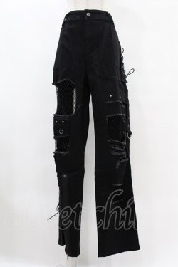 画像1: PUNK RAVE / DERANGED WORLD TROUSERS 4XL ブラック H-25-07-28-1040-PU-PA-KB-ZH