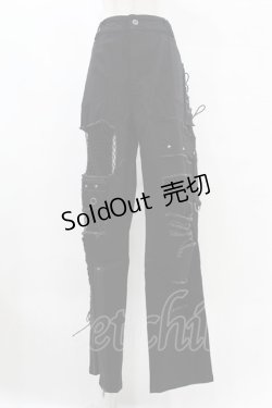 画像1: PUNK RAVE / DERANGED WORLD TROUSERS 4XL ブラック H-25-07-28-1040-PU-PA-KB-ZH