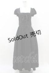 BPN / ジャガードレースアップロングワンピース  黒 H-25-07-28-010-GO-OP-KB-ZH