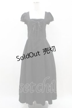 画像1: BPN / ジャガードレースアップロングワンピース  黒 H-25-07-28-010-GO-OP-KB-ZH