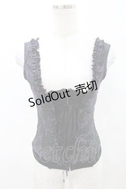 画像1: BPN / インナーコルセット付レースアップビスチェ  黒×紫 H-25-07-28-024-GO-TO-KB-ZH
