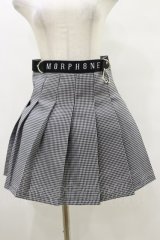 MORPH8NE / OFF SKIRT L ブラック×ホワイト H-25-07-29-006-PU-SK-KB-ZI