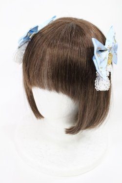 画像1: BABY,THE STARS SHINE BRIGHT / BABYロゴリボンコーム  サックス H-25-07-29-1031-BA-AC-NS-ZH