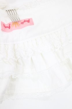 画像3: Angelic Pretty / スピンドルフリルハーフボンネット  オフ H-25-07-29-1036-AP-AC-NS-ZH