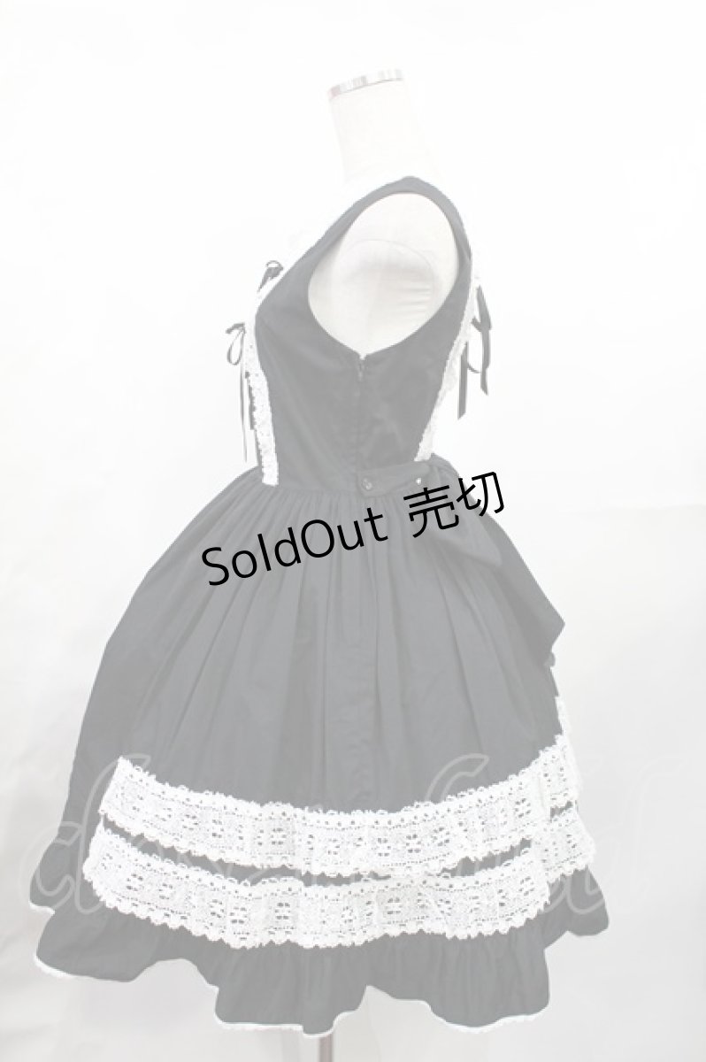 画像2: BABY,THE STARS SHINE BRIGHT / レースフリルジャンパースカート Free ブラック H-25-07-29-1005-BA-OP-NS-ZH (2)