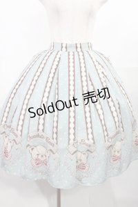 axes femme kawaii / チョコベア柄スカート M ミント H-25-07-29-1016-AX-SK-NS-ZH