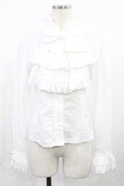 画像1: ALICE and the PIRATES / リボンジャボ付ブラウス Free オフ H-25-07-29-1020-PA-BL-NS-ZH